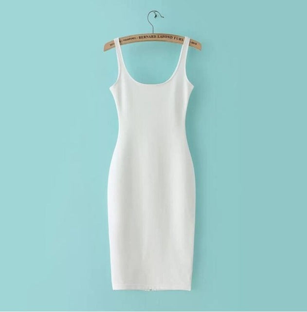 Basic stretchy slim tank tops