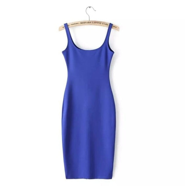 Basic stretchy slim tank tops