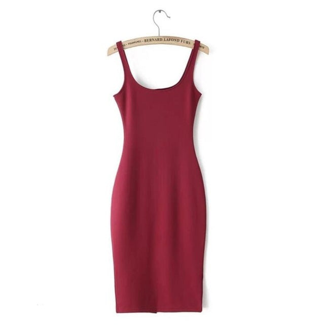 Basic stretchy slim tank tops