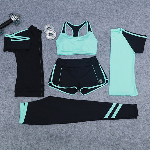 Sports Suit Women Yoga Set  5 Pieces
