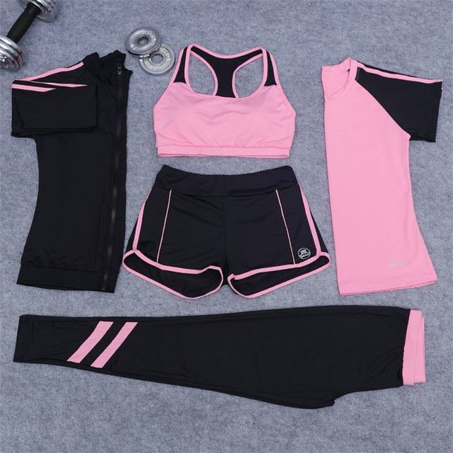 Sports Suit Women Yoga Set  5 Pieces