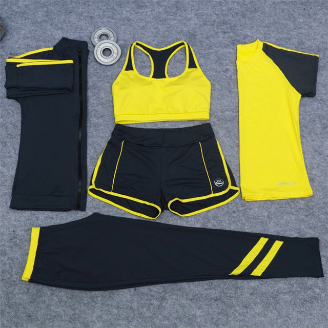 Sports Suit Women Yoga Set  5 Pieces