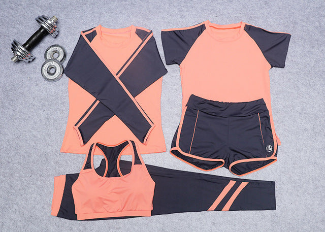 Sports Suit Women Yoga Set  5 Pieces
