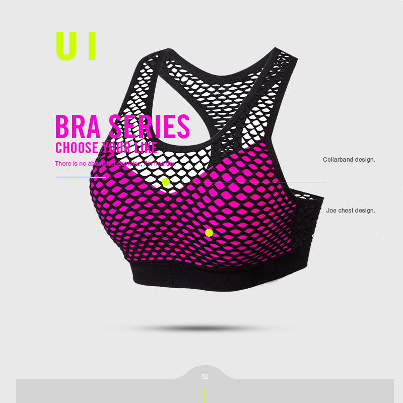 Padded Hollow Out Elastic Fitness Yoga Bra