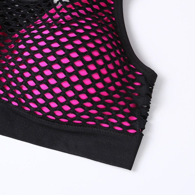 Padded Hollow Out Elastic Fitness Yoga Bra